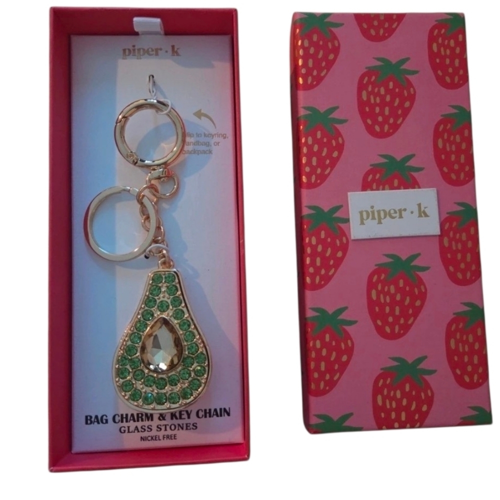 🥑▪️Piper K ▪️UK Exclusive  Green and Gold Avocado Key Holder